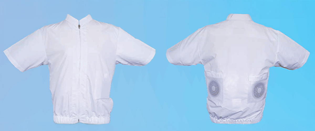 白衣の空調服 半袖タイプ ファンバッテリーセット
