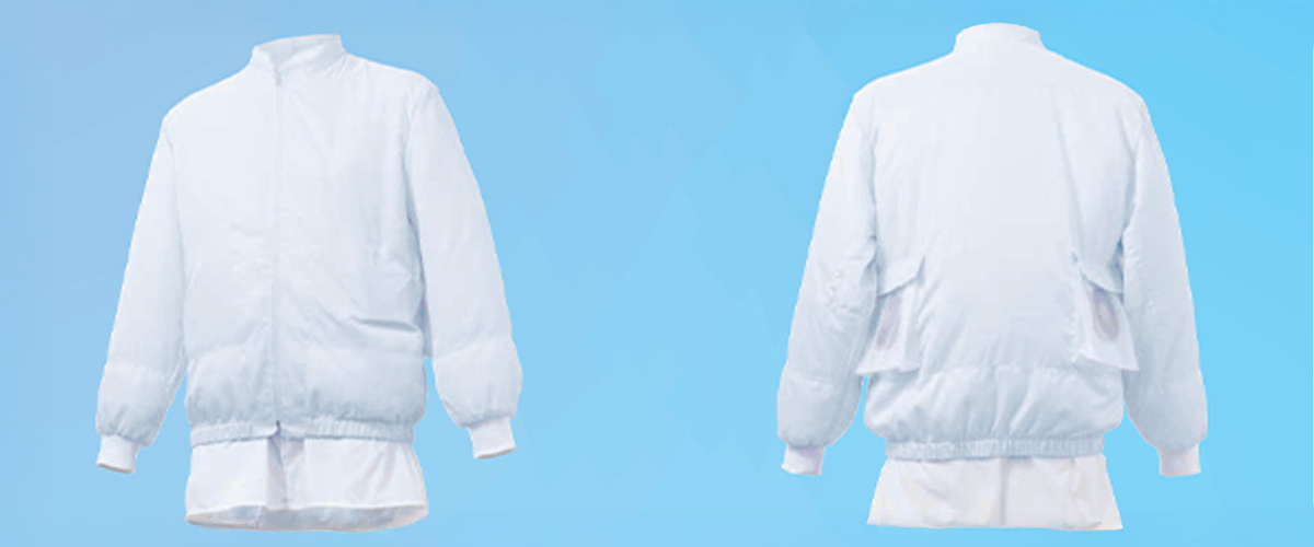 白衣の空調服 長袖タイプ ファンバッテリーセット